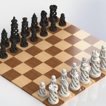 espiral jogo de xadrez grande a arte pinshape-apoio-gratuito-design-contest uma xadrez-definido jogos boardgame 3d print model - Mito3D