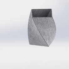 spirale vase en forme de cube la maison fleur l'usine déco moderne 3d print model - Mito3D