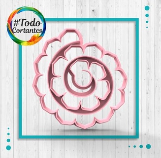 spiral cutter flower flowers nature floral relief framework cutting cookie mass cutters seal 3d print model - Mito3D