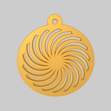 spiral die cutting pendant keychain ktpd01 3d model stl jewelry printed necklace plated gold silver ktkaraj family love gift jewellery shape geometric 3d print model - Mito3D