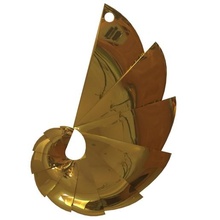 espiral brinco joalheria orelha ouro suspensão espiralshell sólido Juhann produtos beleza desenho industrial 3d print model - Mito3D