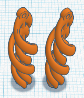 spirale boucles d'oreilles 3d print model - Mito3D