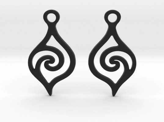 spirale boucles d'oreilles bijoux pendientes pendentifs colgantes math art géométrie espiral 3d print model - Mito3D