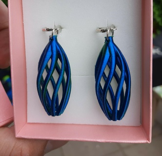 spiral earrings free earring juwelry 3d print model - Mito3D