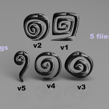 spiral earrings set jewelry black daily modern mathematics study christmas xmas idealab pendant pendants earring 3d print model - Mito3D