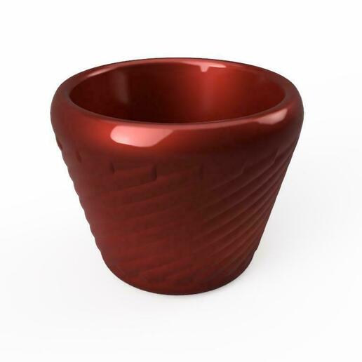espiral vaso flores plantador plantar bonita presente 3D print model - Mito3D
