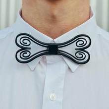 spiral heart bow tie fashion gadget easy pla black bowtie 3d print model - Mito3D
