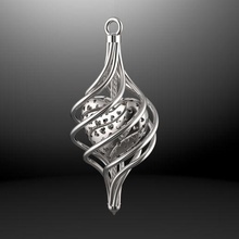 espiral coração pingente 3d impressão modelo joalheria 3d print model - Mito3D