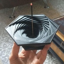 spiral hexagon incense holder art 3d print model - Mito3D