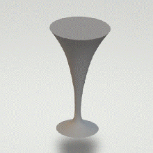 spirale mode vase Champagne verre 3d print model - Mito3D