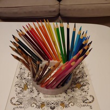 spiral pencil holder holds 50 art creative unique stylish coloring prismacolor crayola colored 3d print model - Mito3D