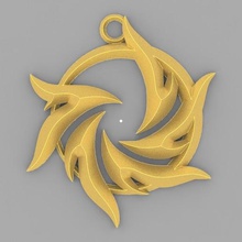 espiral pingente de 1 jóias flor a arte moda imprimir amor chaveiro 3d print model - Mito3D