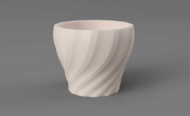 spiral plant pot home 3d print model - Mito3D