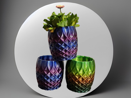spiral planter stl simple sleek flower holder unique design 3d print model - Mito3D