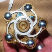 spiral quintuple spinner gadget fidget hand steel balls 3d print model - Mito3D