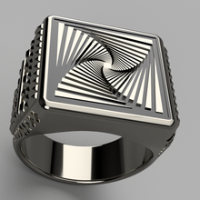 spirale bague argent bijou brutal imprimable bijoux anneaux homme chrome or platine luxe art conception diamètre cnc unique 3d print model - Mito3D