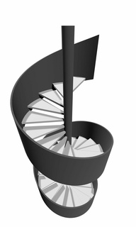 spiral stair 2306 stair spiral step curve house home circulation building engineering architecture construction structure  3d print model - Mito3D