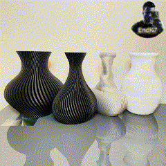 spiral vase set - 4 designs vasemode art decoration decor homedecor design creative spiralized easy print flower modern simple plants desk office 3d print model - Mito3D