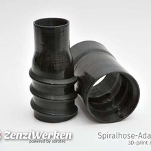 spiralhose adaptateurs de 40 mm outil pièces zenziwerken tuyau d'aspiration le vide l'adaptateur en spirale raccord adaptateur ender 3 3d print model - Mito3D