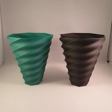 spiralized vazo modu baskı çiçek ev raf dekor burgulu twist spiral geometrik vazolar sanat fraktal Özet 3d print model - Mito3D