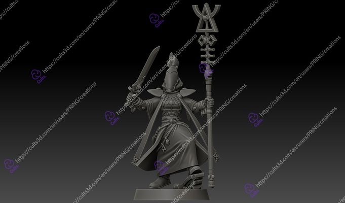 espírito senhora 3dprint miniaturas espaço estatuetas guerreiro tampo mesa brinquedo banda equipe duende 3d print model - Mito3D