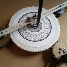 spiro machine game cranked gear hand openscad spirograph 3d print model - Mito3D