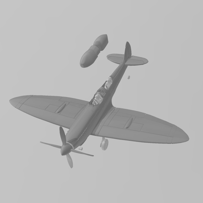 sputafuoco aereo vinto battaglia of gran bretagna 3d modello combattente mondo guerra ii aeromobili britannico storia 3d print model - Mito3D