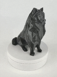 spitz figura 2 pomerânia doméstico alemão arte presente impressão joalheria pobre pingentes 3dprint animal decoração estatueta interior Projeto miniaturas escultura estátua brinquedo cão 3d print model - Mito3D