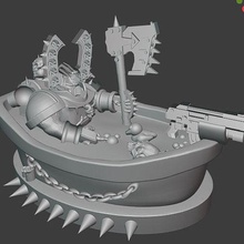 splish splash caos soldato bathzerker spazio marino Chaosspacemarine warhammer 40k khorne requiem 3d print model - Mito3D