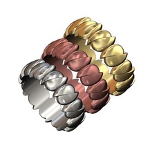 Dividido feijão motivo moda banda tamanhos 6 7 8 3d impressão modelo joalheria anel imprimível ouro prata jóias luxo esterlina empilhador oval 3d print model - Mito3D