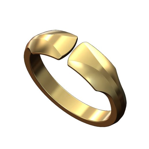 split geometrisch chamfred Seiten Band Größen 5to10 3d drucken Modell Schmuck Ring Mode druckbar Gold Silber Sterling stapelbar Stapler breit modern einfach 3D print model - Mito3D