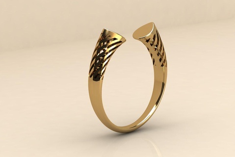 Dividido anel argolas joalheria 3dprinted Casamento stl 3dprint imprimível 3d impressão moda ouro mulher acessórios jóia designer 3d print model - Mito3D