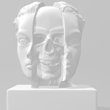 splitted woman's head skull art 3d print model - Mito3D