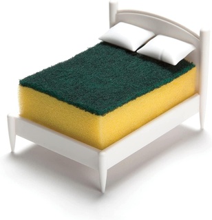esponja cama apoya cocina soporte escurridor lavabo platos limpiar apoyo artilugio divertido regalo ayuda 3d print model - Mito3D