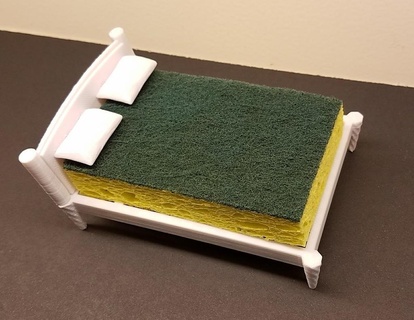 esponja cama almohadas brillo cuadro cocina almohada lavabo comida 3d print model - Mito3D