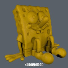 spongebob easy print di alcun supporto art modello le figure krabs la scultura supportless 3d print model - Mito3D
