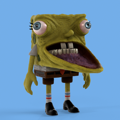 spongebob meme toy figure art poy juguete toys head bust figura movie video game juegos terror bob esponja 3d print model - Mito3D