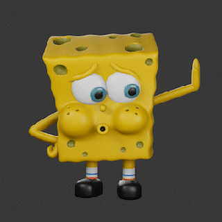 spongebob meme boy cute fun funny memes gift television serie cartoon sponge bob figure model decoration art office bookshelf square pants 3d print model - Mito3D
