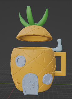 spongebob mug sponge bob toy art drink game animation cartoon 3d print model - Mito3D