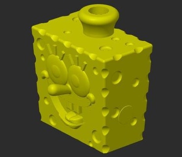 spongebob squarepants - bong mouthpiece hookah shisha pipita nozzle3d 3d print model - Mito3D