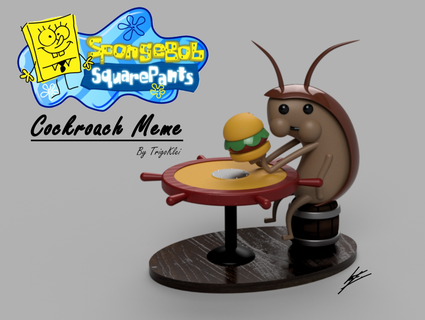 spugna mare pantaloni quadrati scarafaggio meme hamburger krabby Patty krusty Granchio memi nickelodeon oggetti scena 3d print model - Mito3D