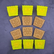 spongebob squarepants kesiciler 12 set kurabiye ev kesici cithen pişirin damga ayarlayın 3d print model - Mito3D