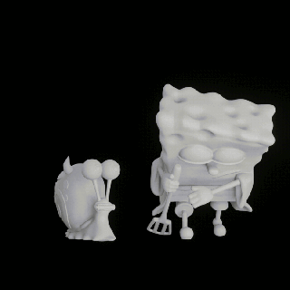 spongeslayer 3d printable figurine - spongebob + demon slayer squarepants gary snail tanjiro nezuko anime cartoon crossover fan art hybrid character cosplay collectible resin printing fdm 3d print model - Mito3D