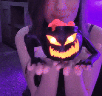 spooky cauldron monster halloween cauldron monster spooky scary lantern face pumpkin decor glowing bubbles potion brewing  3d print model - Mito3D