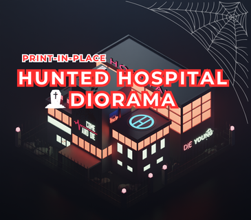 effrayant hôpital diorama effrayant hôpital diorama diorama mignonne fantôme faucheuse effrayant belle Halloween mignonne childeren 3d print model - Mito3D