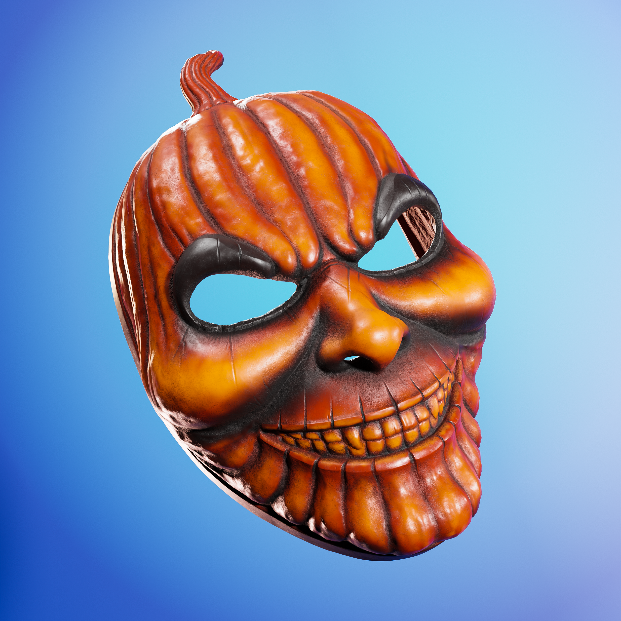 gruslig Kürbis Maske Halloween unheimlich gruselig böse Geist Gesicht 3D print model - Mito3D