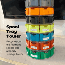 spool tray tower storage trays upcycling recycling small items screws nails components beads 3d print model - Mito3D