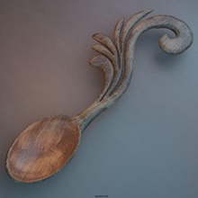 spoon curls toy wood 3d print model - Mito3D