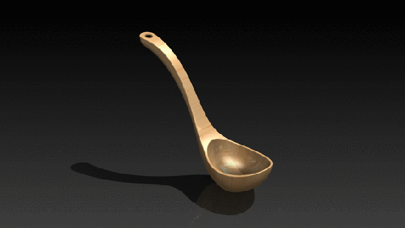spoon kitchen item crockery Tools holder wooden soup bearer high poly 3d print model - Mito3D