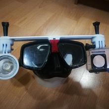 sport cam dive mask mount v2 gadget film photo scuba light look aqualung braun diving gopro 3d print model - Mito3D